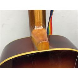 German Hoyer twelve-string acoustic guitar with metallic paper label L106cm; and Indonesian Yamaha F-310 acoustic guitar (2)