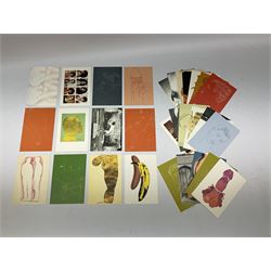 Andy Warhol ‘Men: 30 Postcards’ complete box set, Mercedes Benz photograph postcards in original envelopes, ‘The Faber Gallery of Oriental Art’ booklet including prints and framed print, Jan Saudek ‘Life Love Death & Other Such Trifles’ book etc