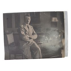 Photograph of Adolf Hitler, together with photograph of Hitler's neice Geli Raubal, an original types letter from Hitler's sister Laula Hitler and a spare savings book belonging to Hitler 