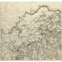 Thomas Jeffreys (British c.1710-1771): 'The Environs of North Allerton, Yaram, Stokesley and Gisborough, engraved map with hand-colouring pub. according to act of Parliament 1772, 57cm x 59cm