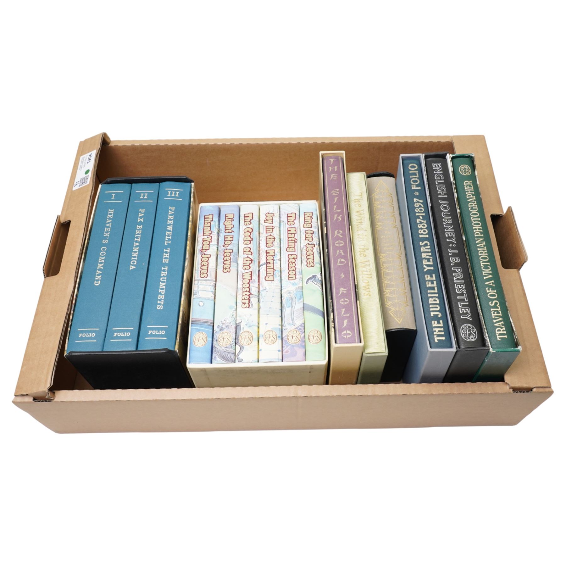 P G Wodehouse 'Jeeves and Wooster' six volumes, James Morris 'Pax Britannica' three volumes and various others mostly in slip cases