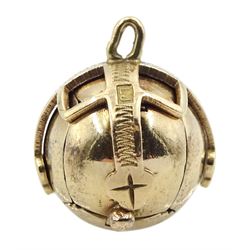 Gold and silver Masonic folding orb pendant