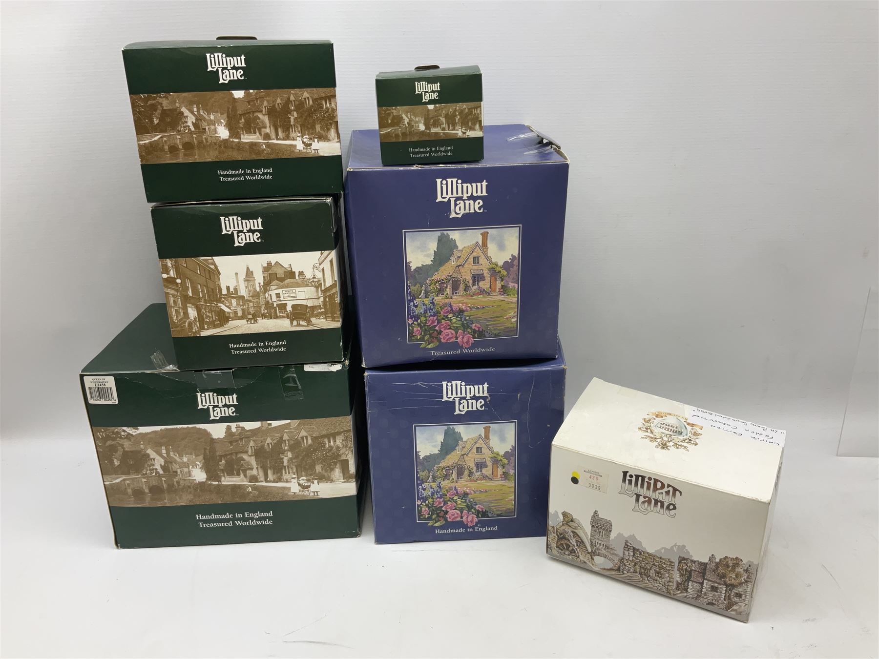 Seven Lilliput Lane cottages, comprising five limited edition examples, one French collection example and one Dutch collection, to include Queen of Windemere, Penkill Castle and Gertrude's Garden, all with boxes, four with deeds