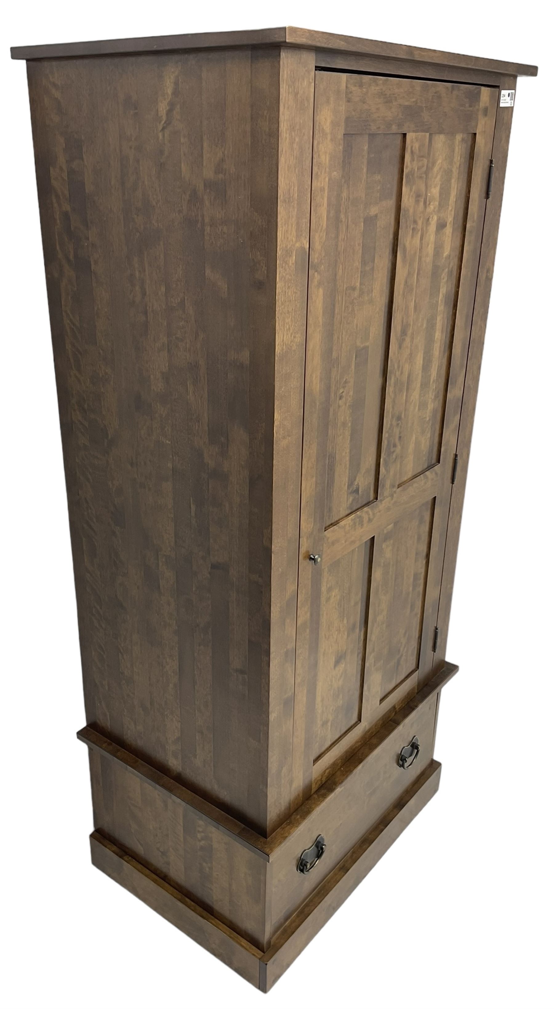 Laura Ashley - 'Garrat' chestnut single wardrobe, fitted with single panelled door over a deep drawer