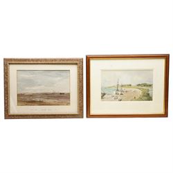 Joseph Pighills (British 1902-1984): 'West End - Haworth Moor' and 'Estuary of the Blackwater Maldon - Essex', pair watercolour signed, inscribed verso 25cm x 36cm (2)
