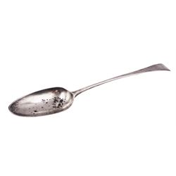 George III silver Old English pattern serving spoon, hallmarked London 1804, maker's mark SA, probably Stephen Adams II, L30cm