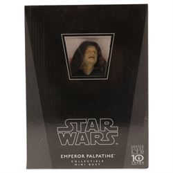 Four limited edition Gentle Giant Star Wars collectible mini busts, comprising 2013 Premier Guild Exclusive Mace Windu, Collector's Club Edition Han Solo in Stormtrooper Disguise, Revenge of the Sith Obi-Wan Kenobi and Return of the Jedi Emperor Palpatine, all boxed