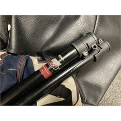 Peavey XR-696F 1200W Amplifier, serial no.K0241228, L47cm; with two Peavey UL bass bins L56cm and two Peavey top speakers L45cm with connecting rods; all with covers; and quantity of heavy duty cables, two microphone cables and microphone stand