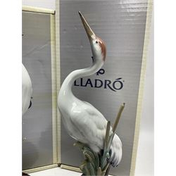 Two boxed Lladro figures, comprising courting cranes no 1611 and dancing crane no 1614, both with original boxes 