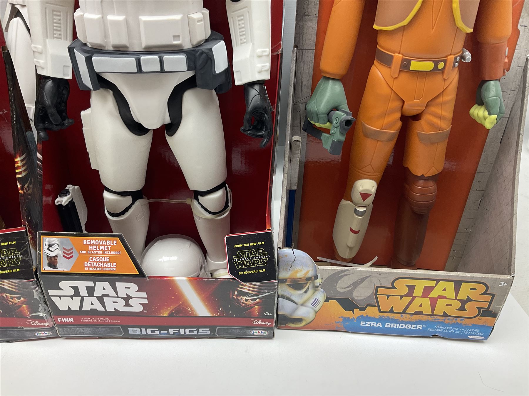 Star Wars - seven Jakks Pacific Big-Figs comprising Praetorian Guard, Chewbacca, Finn, C-3PO, First Order Snowtrooper, Ezra Bridger and Kanan Jarras; all boxed with factory fixings; and another unboxed Stormtrooper (8)