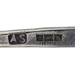 Set of six silver and enamel cockerel cocktail sticks by Adolph Scott, Birmingham 1953, cased
 