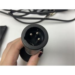 Shure SM58 Dynamic microphone; in original bag with paperwork; Shure Prologue 10H-LC Dynamic microphone; boxed; each with cable and tubular chrome adjustable stand (4)