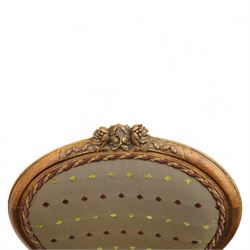 Set of four Victorian walnut framed salon chairs, upholstered in olive fabric with diamond embossed tufts