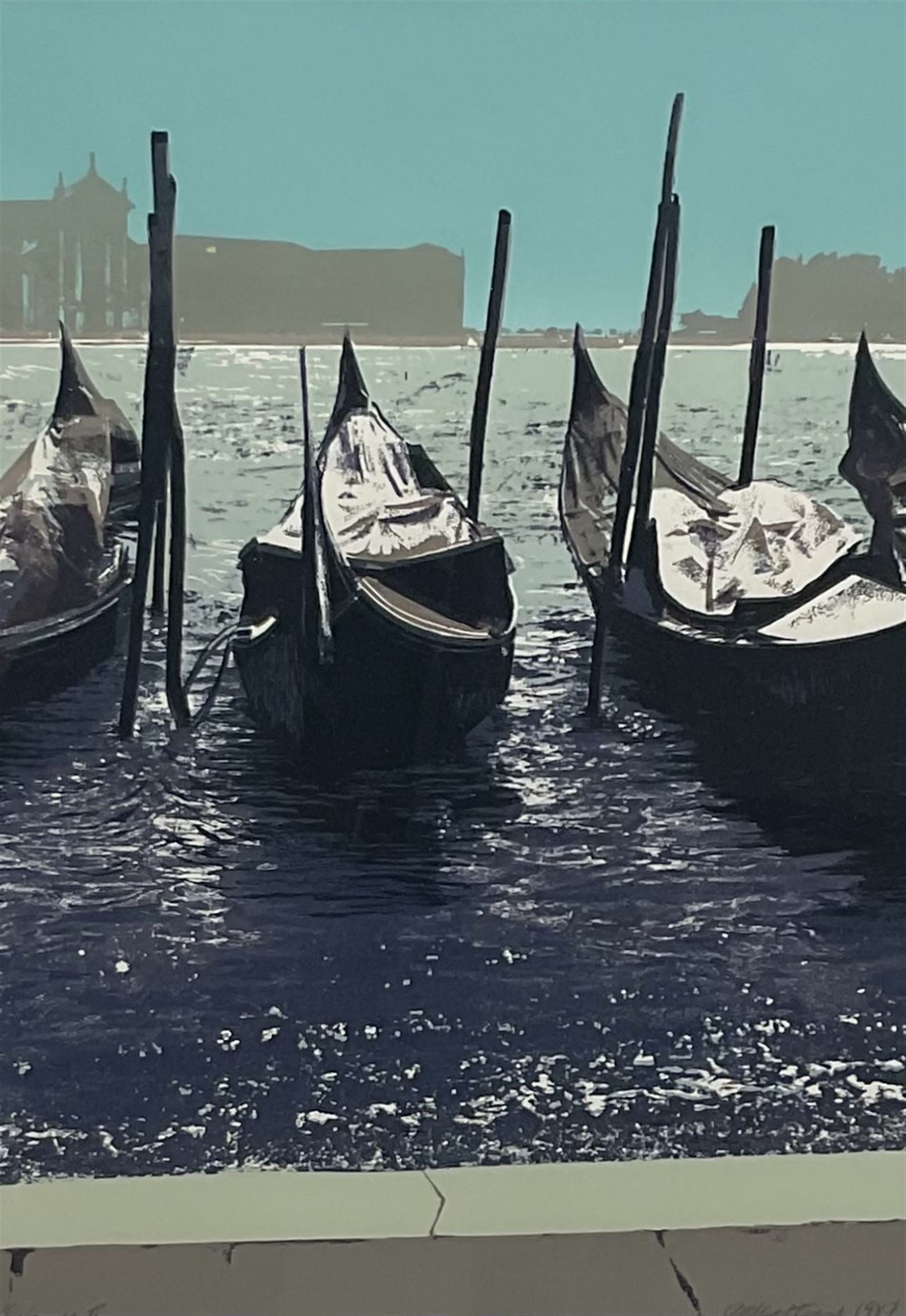 D hawthorne (British 20th century): 'Venice II', limited edition screen print signed titled numbered 4/25 and dated 1987, 34cm x 25cm