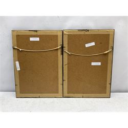 S Tomi (Japanese early 20th century): Dancing With Lanterns with Mt Fuji in Distance, pair woodblock prints signed 33cm x 24cm (2)