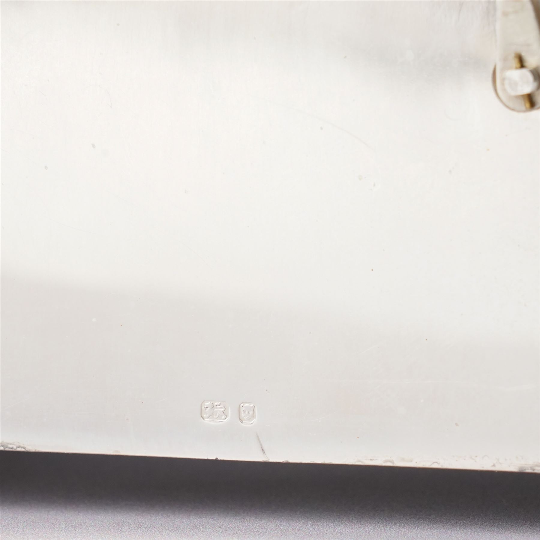 Chas Frodsham - Elizabeth II commemorative miniature carriage clock with platform lever escapement, gilt brass dial inscribed  'Elizabeth of Glamis' in domed silver case with chain handle H8cm London 1980 with key