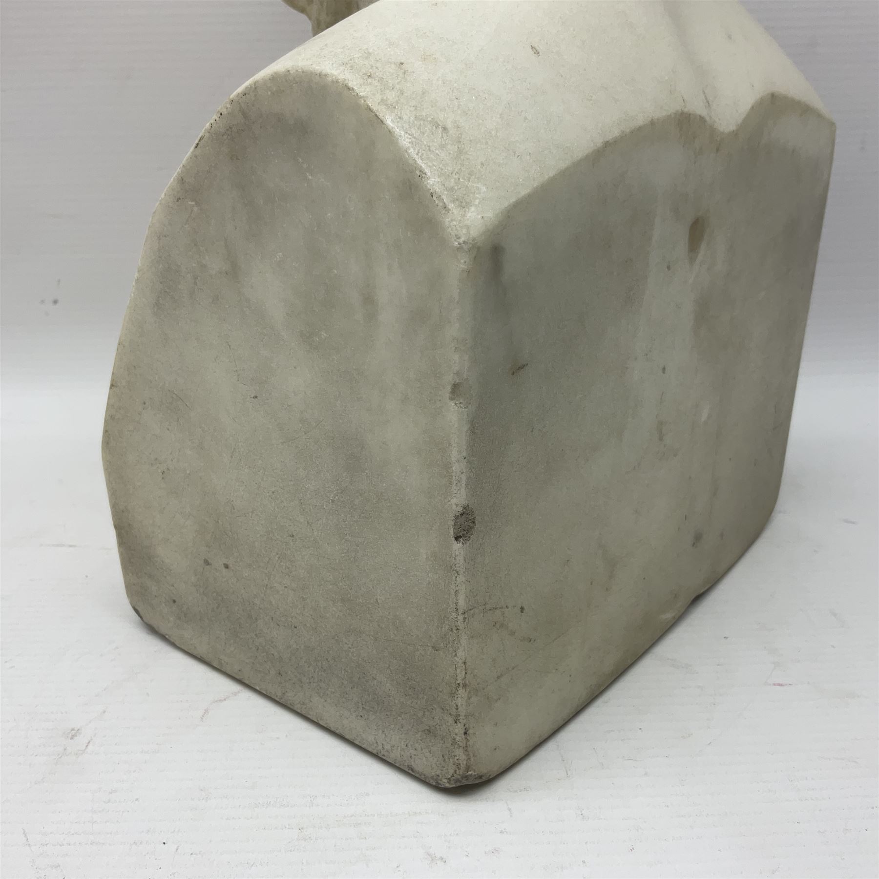 After the antique, 19th century classical style marble bust, carved as Homer, H33.5cm

