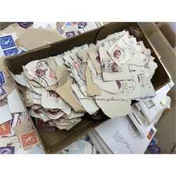Great British and World stamps, including Austria, Hungary, Switzerland, France, Italy, Sweden, United States of America etc, various first day covers, stamps on envelope pieces etc, housed in albums, folders and loose, in three boxes