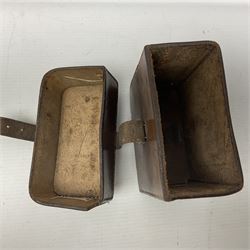 WWII British marching compass, the black lacquered brass case inscribed T.G.Co.Ltd. No.B100228 (broad arrow) 1941 Mk.III; and a ship's brass cased clinometer, the silvered dial marked R(arrow)L, D9cm; in leather carrying case (2)