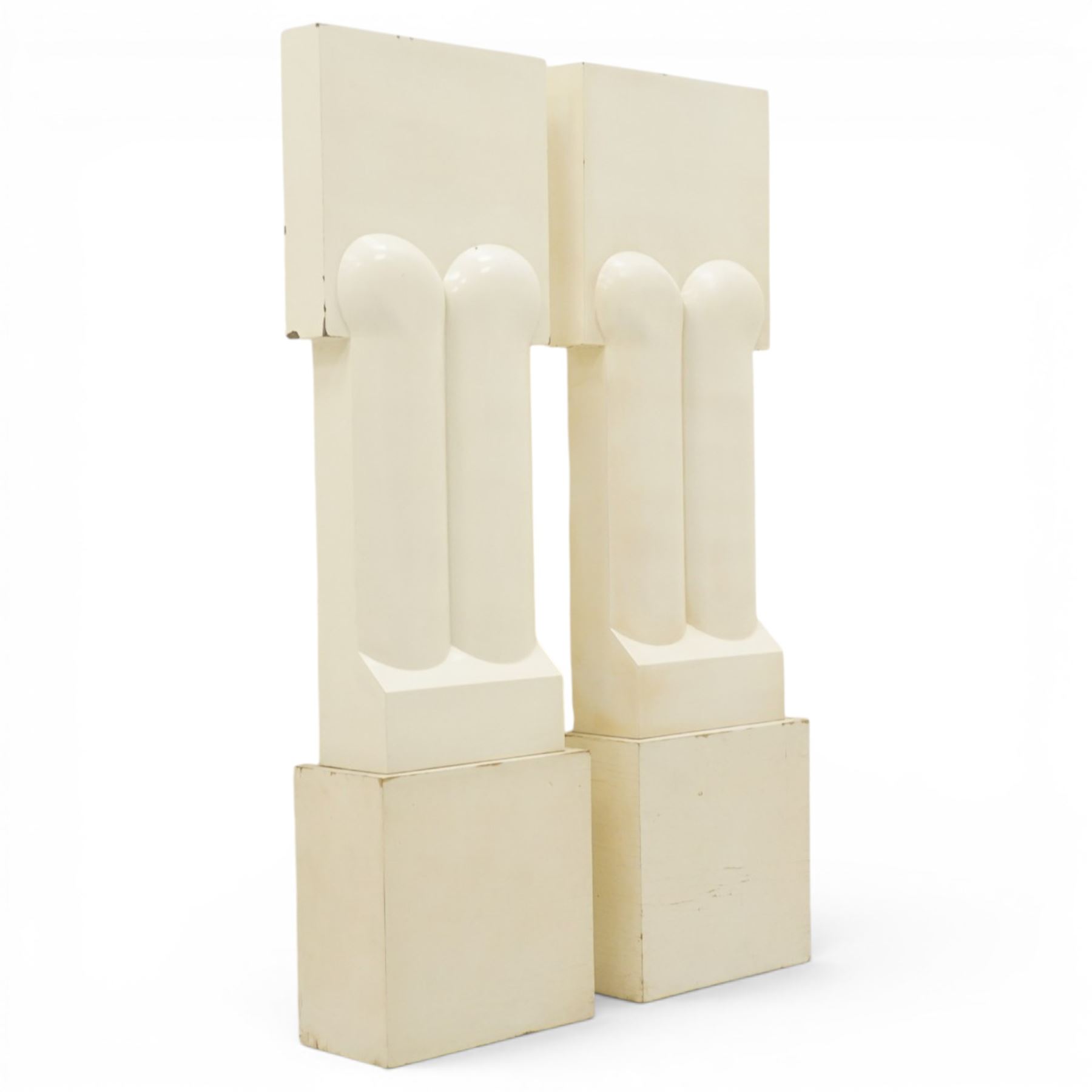 Robert Clatworthy RA (British 1928-2015): 'Figure I', pair of cast fibreglass resin sculptures in white finish, W33cm D16cm H110cm
Provenance: Illustrated on page 119 of the artist's catalogue raisonne; gifted directly by the artist to the vendor's partner