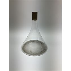 Collection of 19th century and later pharmaceutical laboratory glass, to include, large filter funnel, graham condenser, conical flask, bell jar and another with graduated tube, Provenance: discovered in the storeroom of a long established Hull pharmacist and opticians