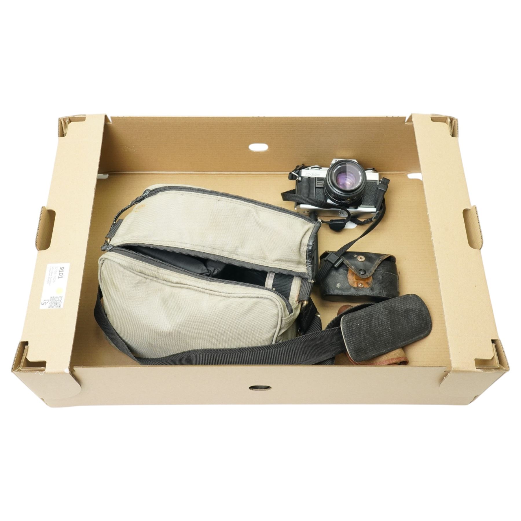 Kodak vest Pocket Hawk-Eye camera, Minolta X-300 camera, Tokina lens and other items