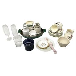 Ceramics and glass including teacups, jars etc, in one box