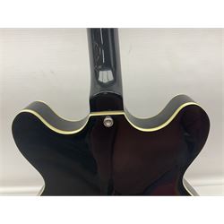 Eastwood of Canada Delta 4 electric four-string tenor resonator guitar with tobacco sunburst finish, serial no.1703437 L100cm; in original soft carrying case