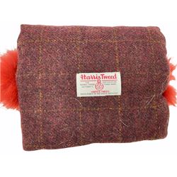 White Saga fox stole, together with Cresta Red fox fur hat, Red fox fur headband, a fur headband and matching cuffs, Harris Tweed clutch bag with fur trim, a fur clutch bag and an Ostrich feather and mohair scarf. 