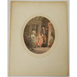 After William Hamilton RA (British 1751-1801): 'Morning Noon Evening and Night', set four colour stipple engravings by William J Allingham signed in pencil 32cm x 27cm (4) (unframed) 
Provenance: pub. GJ Howell, Museum Galleries, London 1919