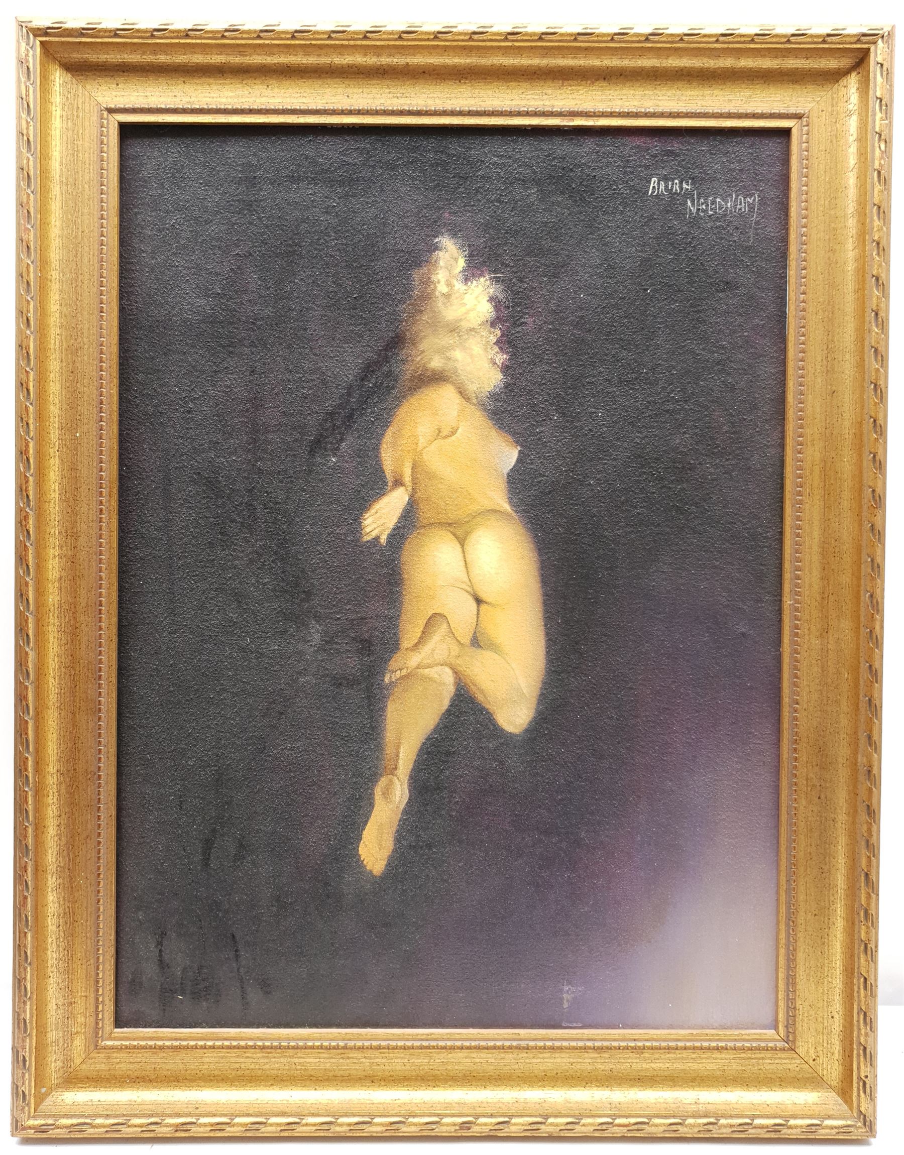 Brian Needham (British ?-2004): Oil Rig, oil on canvas signed and dated '93, 100cm x 75cm; Nude, oil on board signed 54cm x 40cm (2)