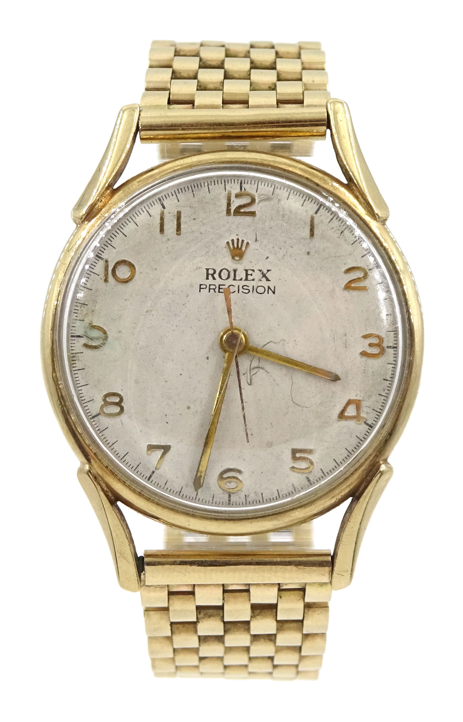 Rolex Precision gentleman s 9ct gold manual wind wristwatch cal