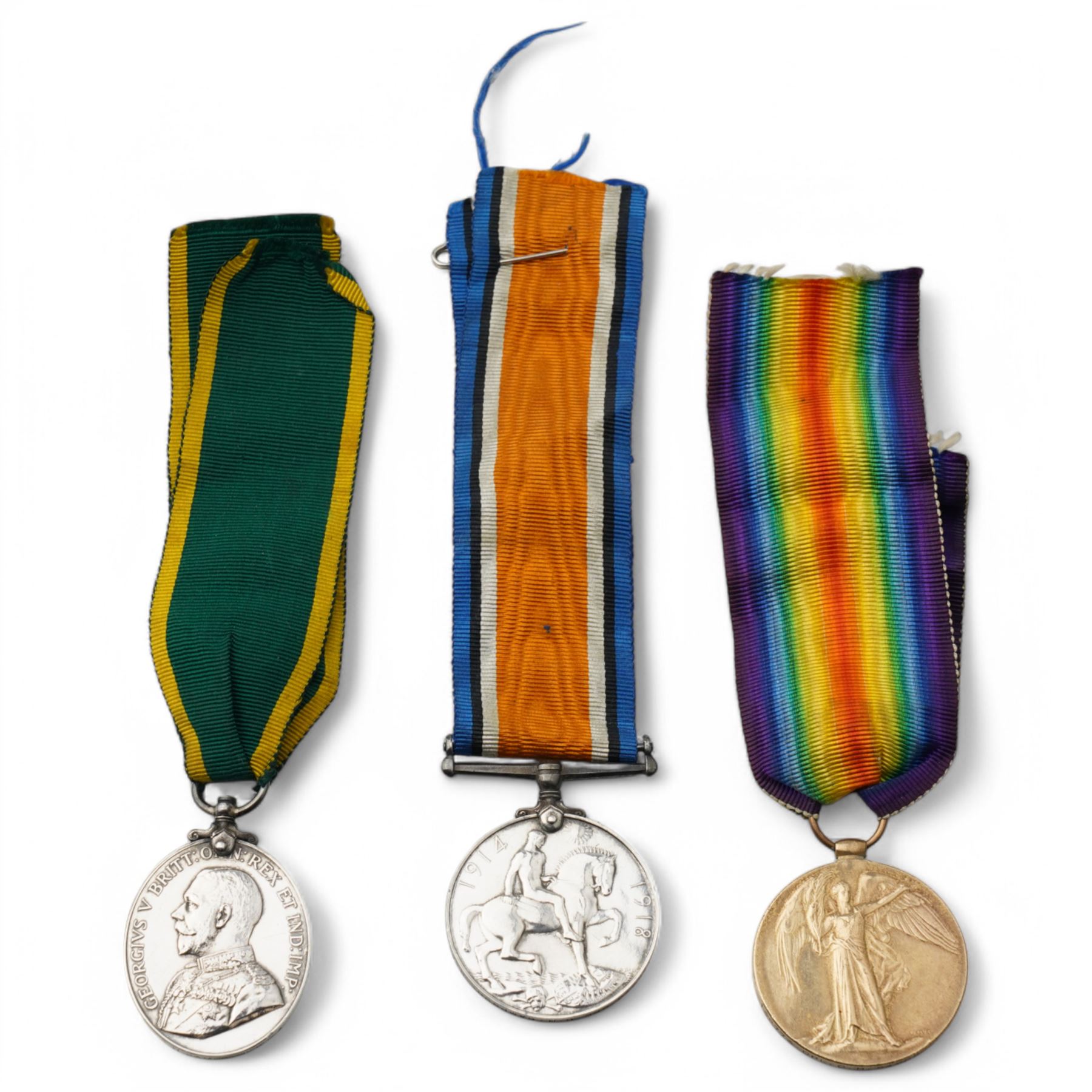First World War Territorial Efficiency group of three medals to 136773 Cpl C H Sampson R.A. comprising British War Medal, Victory Medal and Territorial Efficiency Medal (483 Cpl C H Sampson R.G.A.)