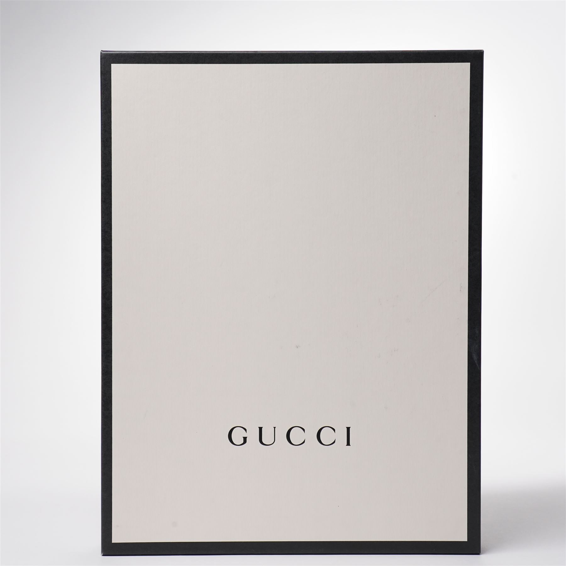 Gucci - GG pattern silk and wool blend shawl with fox fur trim and with fringe detail, 180cm x 180cm, unused with original box