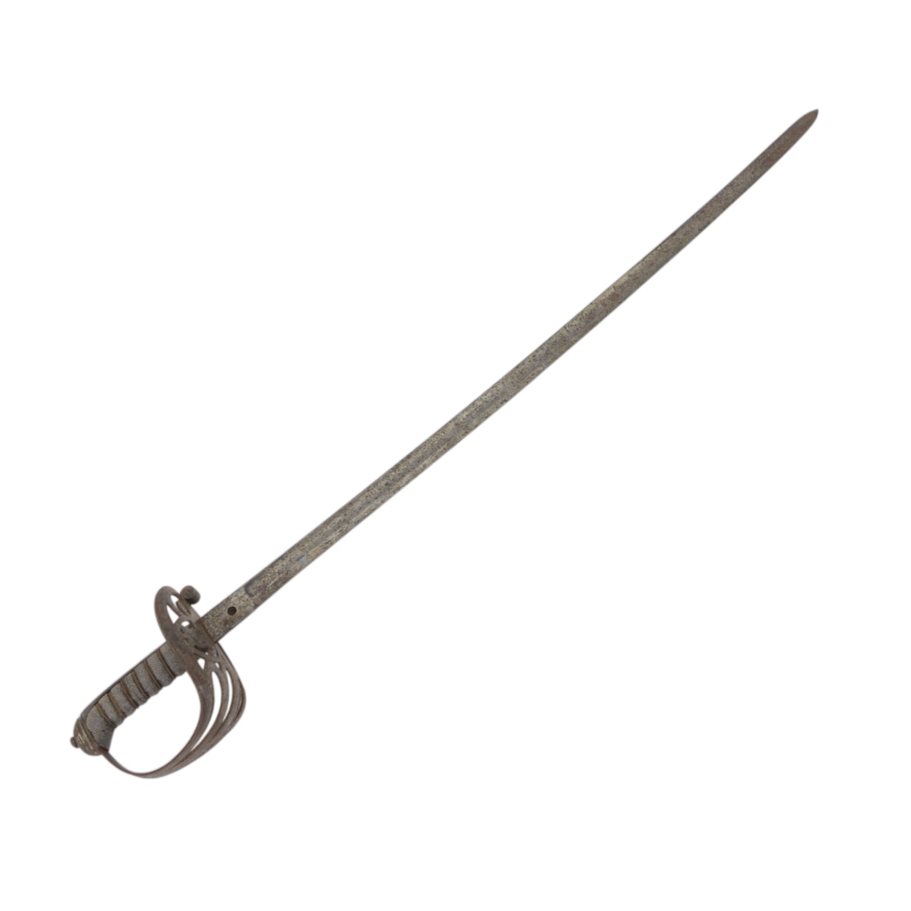 Victorian Rifle Regiment officer's sword,  1827 pattern, with 78cm steel blade, wirebound fishskin grip, overall L92cm