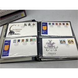 Stamps and first day covers, including Isle of Man, Guernsey, Jersey, Great Britain etc, housed in nine folders and loose, in one box