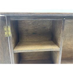 Purdy & Sons gunsmiths oak double door cartridge cabinet, H28.5cm, L41.5cm