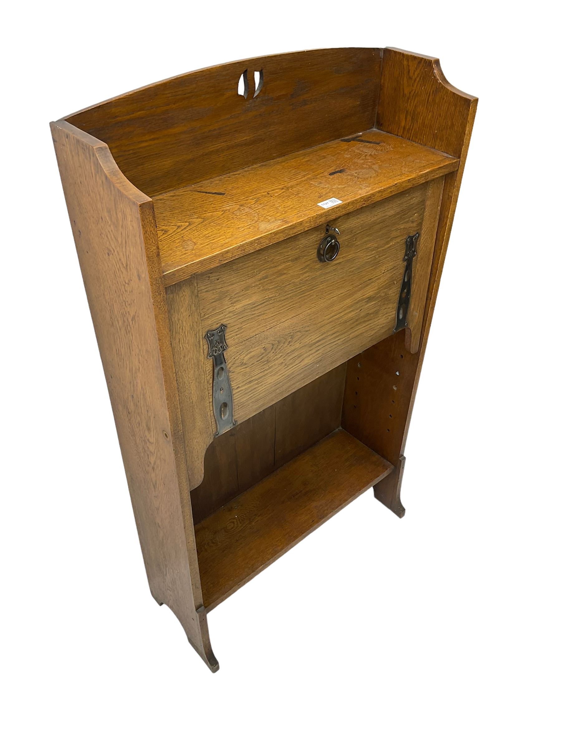 Early 20th century oak fall front writing desk bookcase