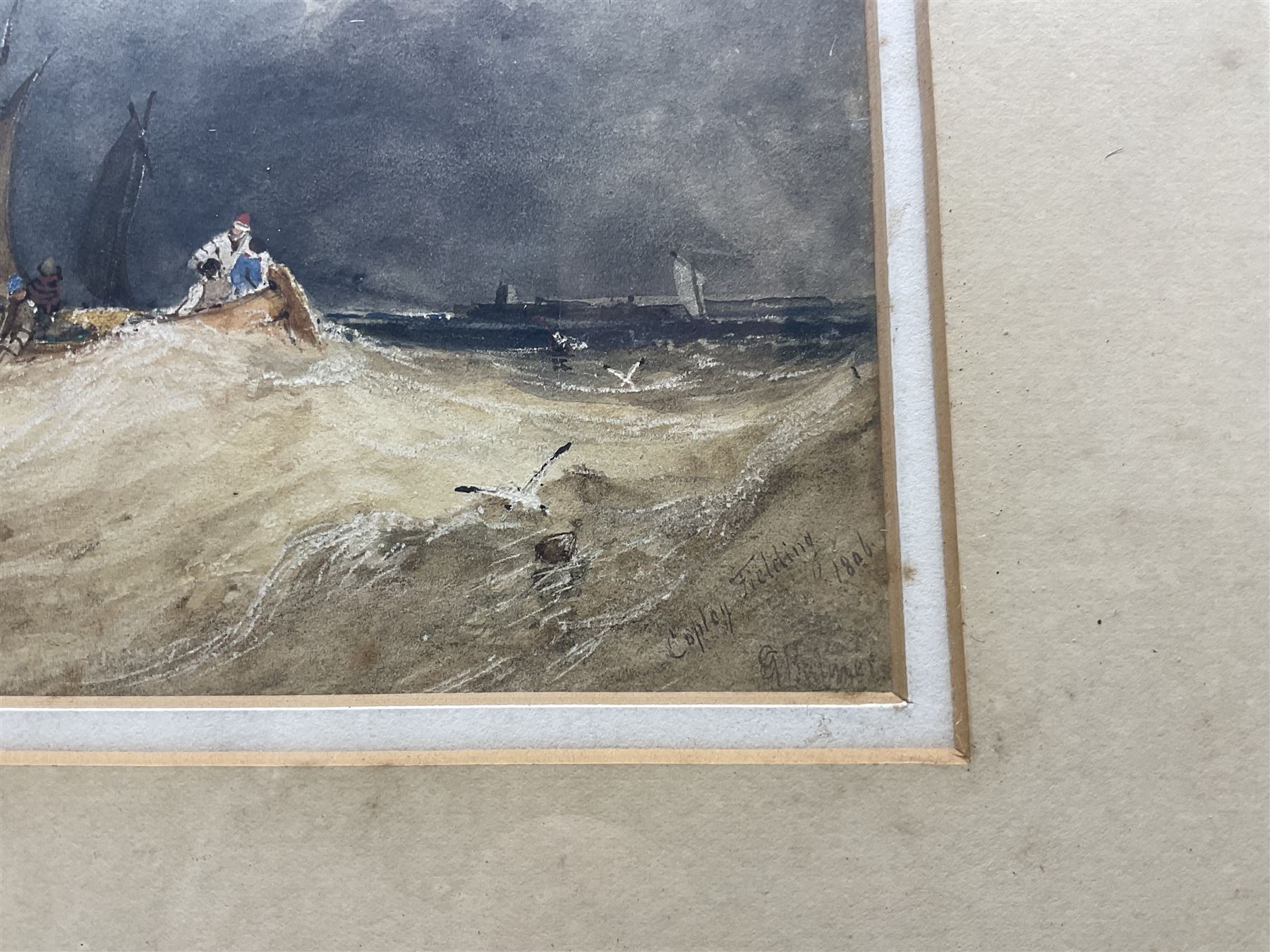 Anthony Vandyke Copley Fielding (British 1787-1855): Shipping in Rough Seas, watercolour heightened with white signed and dated 1806, 15cm x 22cm 