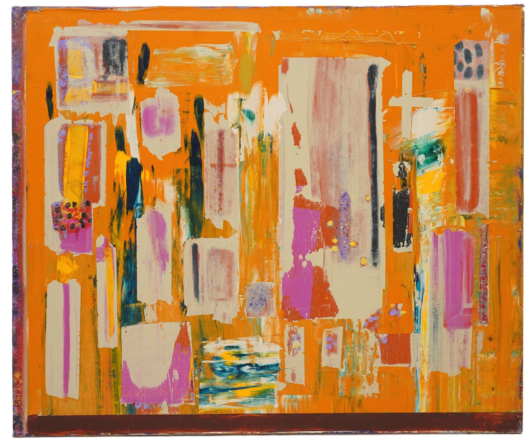 Gillian Ross Kelsey (British 1935-2025): 'Holy Devotion', acrylic on canvas unsigned 106cm x 127cm (unframed)
