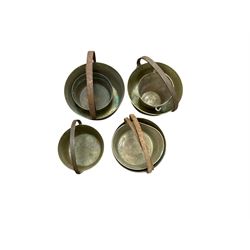 Collection of brass jam pans