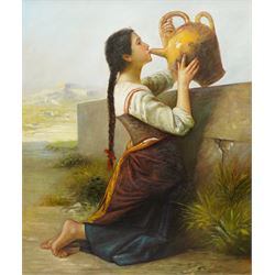 After William-Adolphe Bouguereau (French 1825-1905): 'Thirst', oil on canvas unsigned 59cm x 50cm