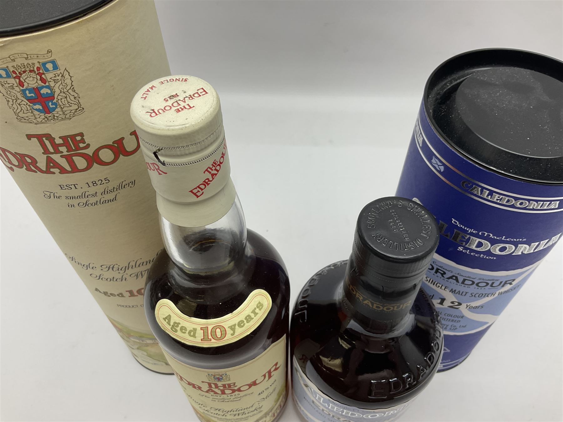 Edradour, 10 year old, single malt Scotch whisky 75cl 40% vol and Edradour, 12 year old, single malt Scotch whisky, 70cl, 46% vol , both boxed (2)