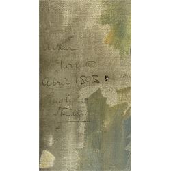 Arthur Paine Garratt (British 1873-1955): Bust Portrait Study, oil on canvas signed and dated Gaslight Studio April 1898, further portrait verso 56cm x 41cm (unframed)