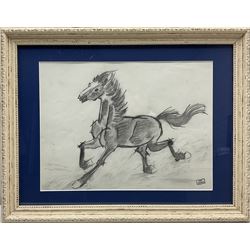 Emmanuel Gondouin (French 1883-1934): Study of a Horse, pencil with artist's studio stamp 24cm x 32cm