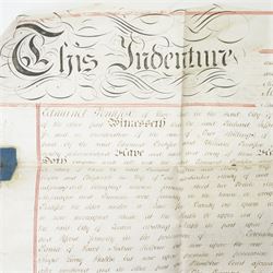 18th century Indenture between Thomas Hyde and Tobias Hodgson of London, framed 37cm x 48cm, 18th century Admission of Rt. Hon. Lady Ann Conolly, the Manor of Isleworth, July 1791, Queen Anne indenture and various others