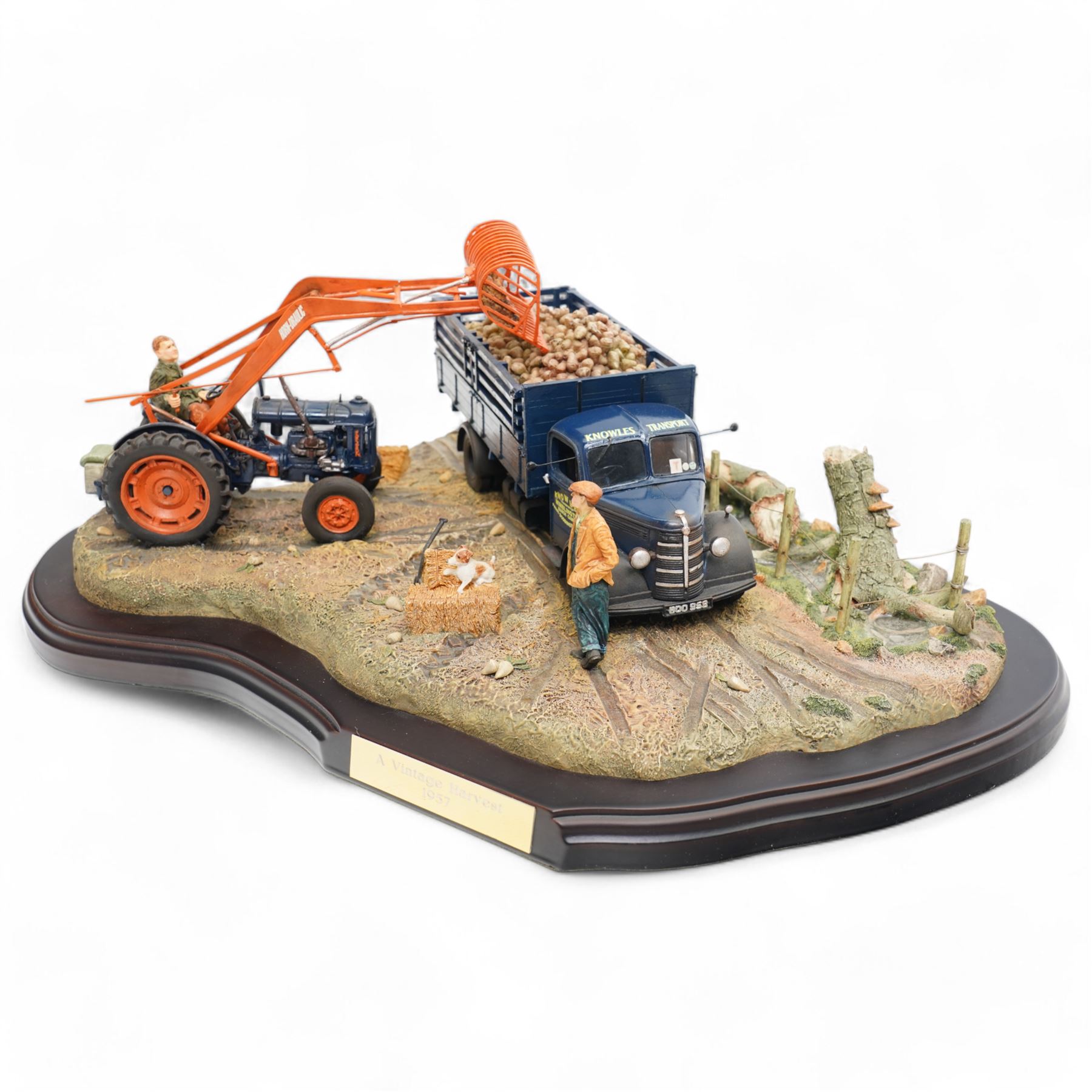 Country Artists 'A Vintage Harvest - 1957' large figural group, by  Antony Halls and Bob Price, model no. 01708, limited edition 135/570, on wooden base, with framed certificate W49cm