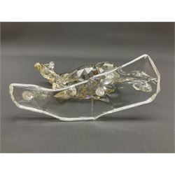 Swarovski Crsytal Society coloured animals, comprising zebra, giraffe and water buffalo, tallest H17.5cm