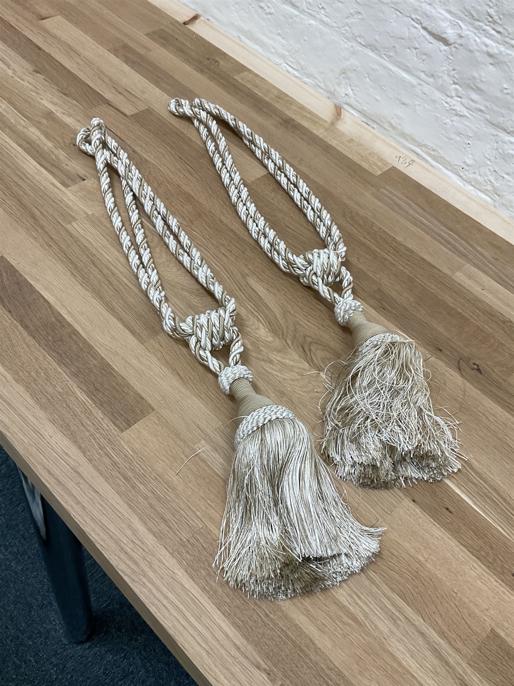 Marks & Spencer Home lined curtains in blue floral patterned fabric, pleated header, with tie