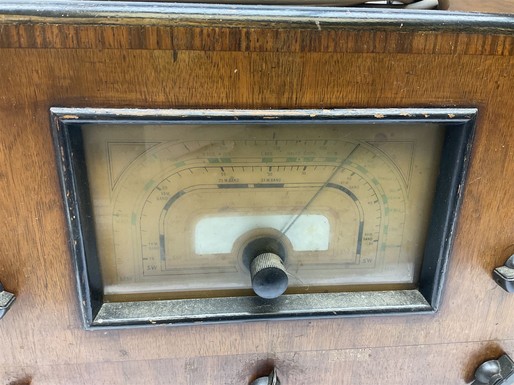 Mid 20th century Bush walnut TV 53 cased television receiver, together with a wood cased radio